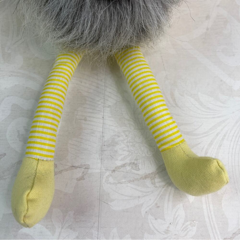 Aldi Huntington Home Spring Mini Gnome 16" Yellow Plaid Stripes NWT - Picture 2 of 9
